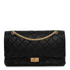 Aged Calfskin Quilted 2.55 Reissue 227 Flap Black