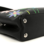 LV X YK Taurillon Inlaid Kusama Flowers Capucines BB Black