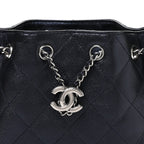 Metallic Caviar Quilted Mini Chanel 25 Handbag Dark Blue