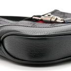 X BALENCIAGA BB Monogram Calfskin Web Mini Jackie 1961 Hobo Black