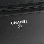 Caviar Camellia Embossed Wallet On Chain WOC Black