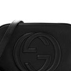 Pebbled Calfskin Small Soho Disco Bag Black