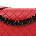 Lambskin Quilted Medium Boy Flap Red