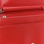 Lambskin Quilted Boy Wallet On Chain WOC Red