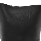 Grained Calfskin Medium N/S Hook Tote Black