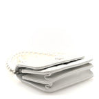 Lambskin Quilted Mini Pearl Wallet On Chain WOC White
