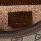 GG Supreme Monogram Mini Horsebit 1955 Crossbody Bag Beige Brown Sugar