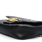 Calfskin Matelasse Super Mini GG Marmont Shoulder Bag Black