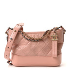 Aged Calfskin Quilted Small Gabrielle Hobo Pink