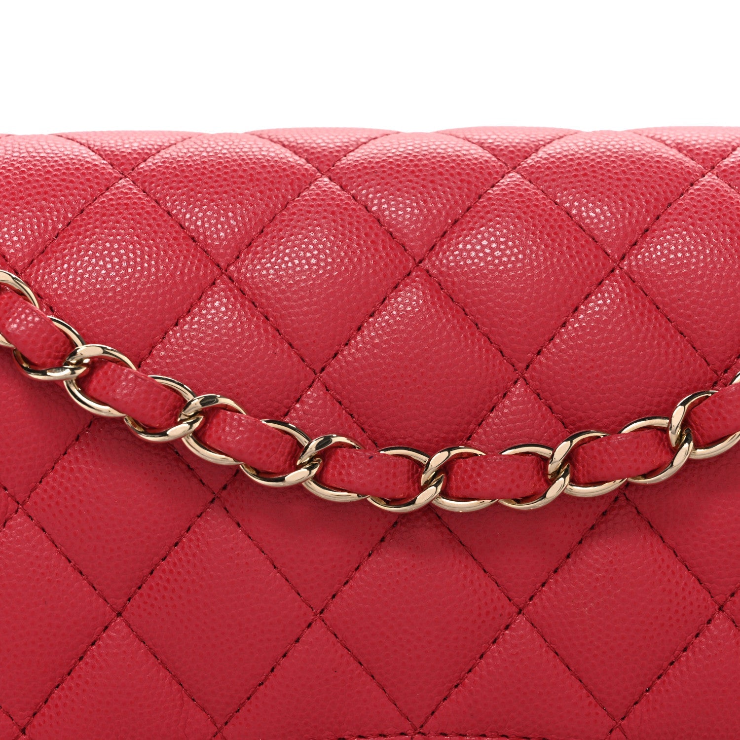 Caviar Quilted Medium Double Flap Pink