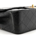 Lambskin Quilted Medium Double Flap Black