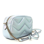 Iridescent Nappa Chevron Matelasse Small GG Marmont Chain Shoulder Bag Iridescent Salvy Green