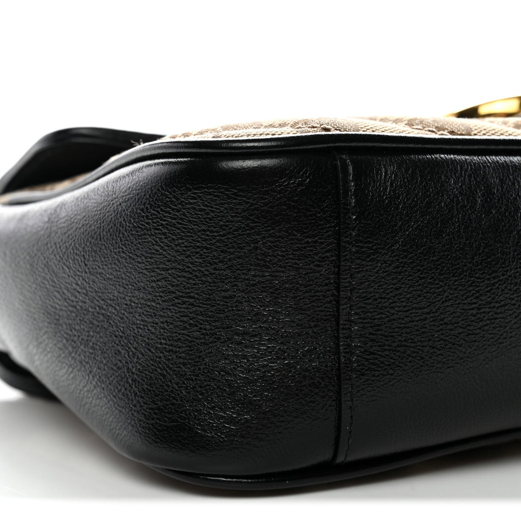 Monogram Matelasse Diagonal Small GG Marmont Shoulder Bag Beige Black
