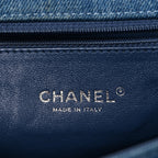 Denim Quilted Large Boy Flap Blue