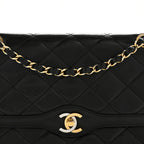 Lambskin Medium Double Flap Black