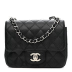 Caviar Quilted Mini Square Flap Black