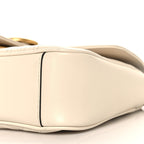 Calfskin Matelasse Small GG Marmont Shoulder Bag White