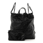 Shiny Calfskin Quilted Chanel 22 Backpack So Black