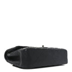 Iridescent Caviar Quilted Medium Double Flap Black