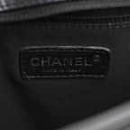 Calfskin Embossed Stitch Large Boy Flap Black