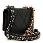 Lambskin Quilted Chanel 19 Wallet On Chain WOC Dark Brown