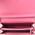 Lambskin Quilted Boy Square Wallet on Chain WOC Pink