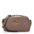 Calfskin Matelasse Small GG Marmont Chain Shoulder Bag Porcelain Rose