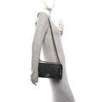 Calfskin Quilted Medium Boy Flap Black