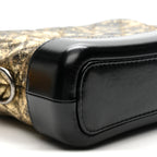 Metallic Crumpled Goatskin Quilted Small Gabrielle Hobo Black Gold