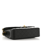 Caviar Quilted Medium Double Flap Black