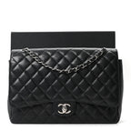 Caviar Quilted Maxi Double Flap Black