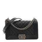 Caviar Quilted Medium Boy Flap Black