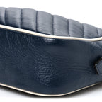 Vintage Effect Calfskin Matelasse Diagonal Small Torchon GG Marmont Chain Shoulder Bag Blue Agata Mystic White