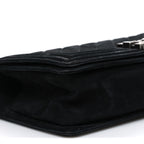 Bullskin Suede Caviar Quilted Medium Boy Flap Black