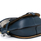 Calfskin Jacquard Mini Gate Crossbody Bag Onyx Blue