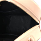Caviar Quilted Round Filigree Crossbody Beige Black