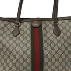 GG Supreme Monogram Medium Ophidia Shopping Tote Brown