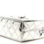 Mirror Calfskin Metallic Calfskin Quilted Nano Kelly Shopper Silvery