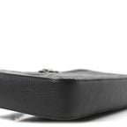 Grained Calfskin Quilted Boy Phone Holder Wallet On Chain Black