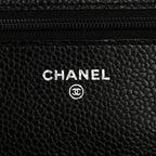 Caviar Quilted Wallet on Chain WOC Black