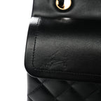 Lambskin Quilted Small Double Flap Black