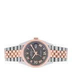 Stainless Steel 18K Everose Gold Diamond 36mm Oyster Perpetual Datejust Watch Slate Roman 126231