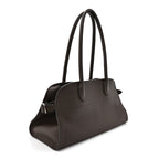 Grained Calfskin Margaux Shoulder 12 Deep Brown