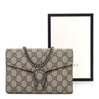 GG Supreme Monogram Mini Dionysus Chain Wallet Beige Taupe