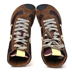Nylon Suede Flow Runner 2.0 High Top Sneakers 37 Brown Yellow Blue