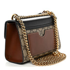 GG Supreme Monogram Calfskin Small Padlock Shoulder Bag Beige Black Cuir