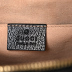 Textured Calfskin Web Small Ophidia Tote Bag Black