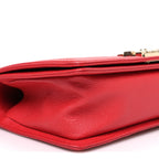 Caviar Quilted Medium Boy Flap Red