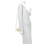 Calfskin Matelasse Super Mini GG Marmont Shoulder Bag White