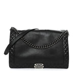 Calfskin Large Boy Reverso Flap Black